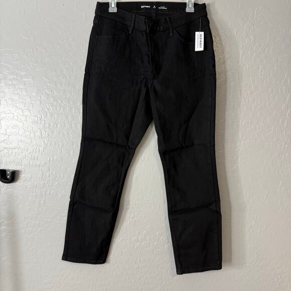 Old Navy Women’s High Rise Wow Straight Jeans, Black, 12P - Picture 1 of 4